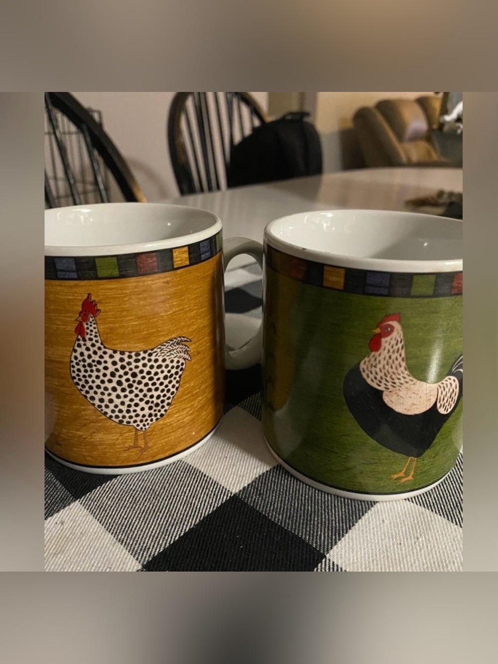 Chicken Ceramic Mug - Yellow and Green